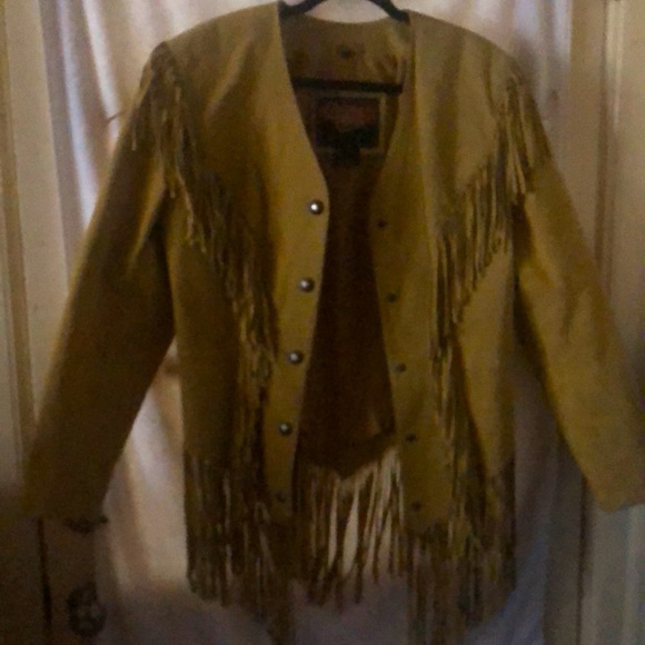 Jackets & Blazers - Leather jacket with tassels